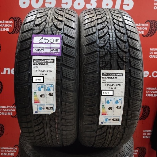 2x 215 45 R20 95V XL 8.0/8.0mm Bridgestone Blizzak LM-32 Ref.5404