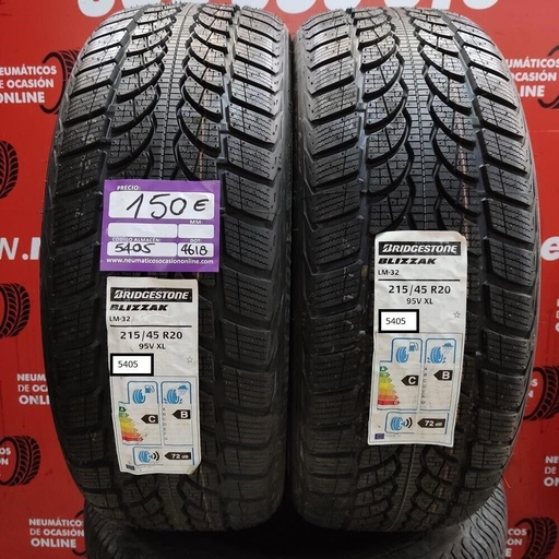 2x 215 45 R20 95V XL 8.0/8.0mm Bridgestone Blizzak LM-32 Ref.5405