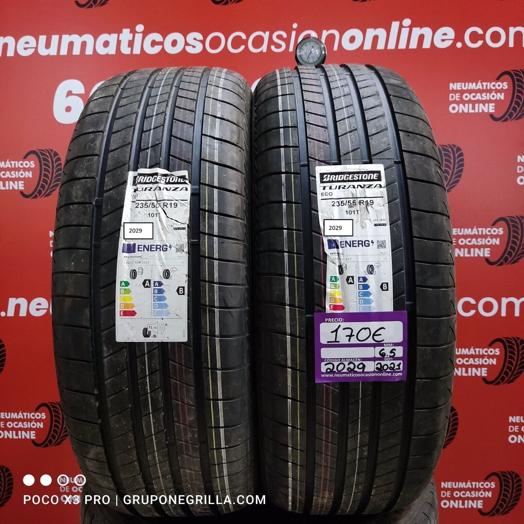 [Ref.2029] 2x 235 55 R19 101T 6.5/6.5mm Bridgestone Turanza ECO Ref.2029