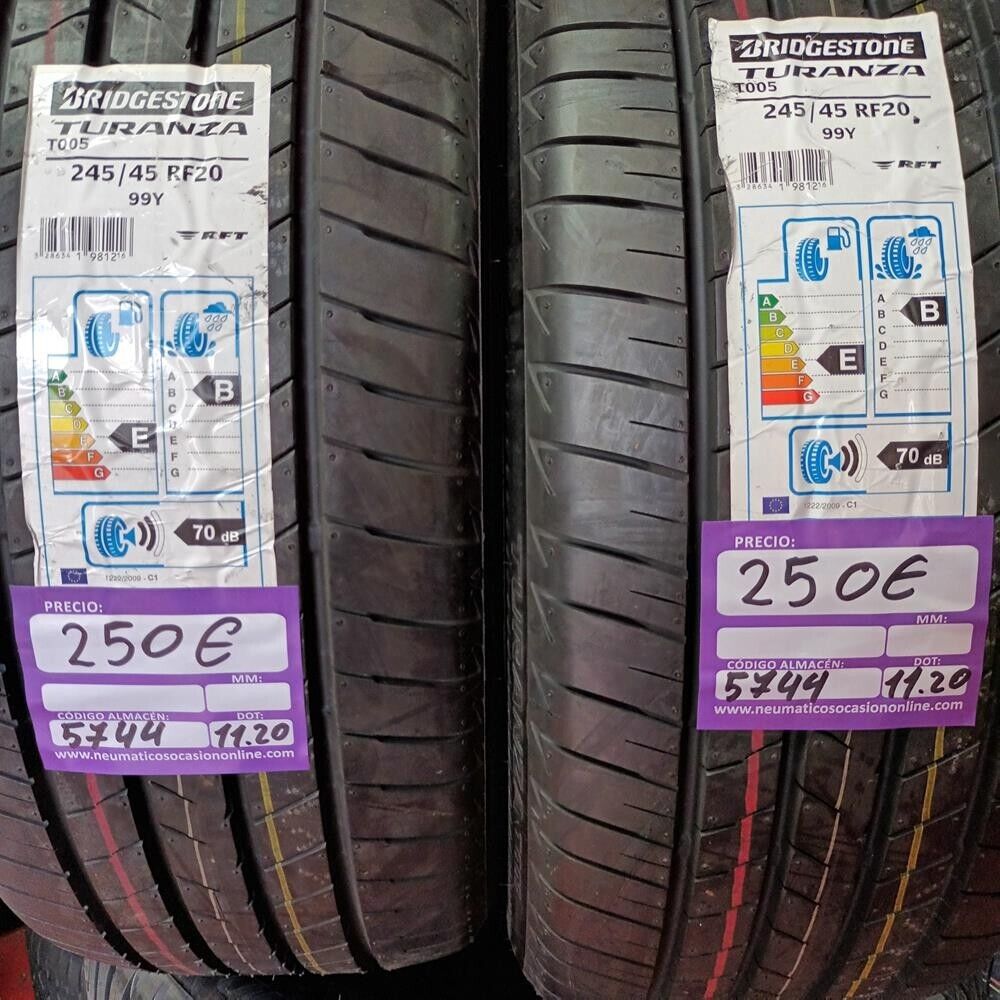 [Ref.5744] 2x 245 45 R20 99Y 8.0/8.0mm Bridgestone Turanza T005 Ref.5744