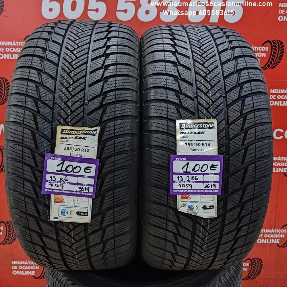 [Ref.7059] 2x 255 50 R18 106V XL 8.0/8.0mm Bridgestone Blizzak LM001(SIN USO) Ref.7059