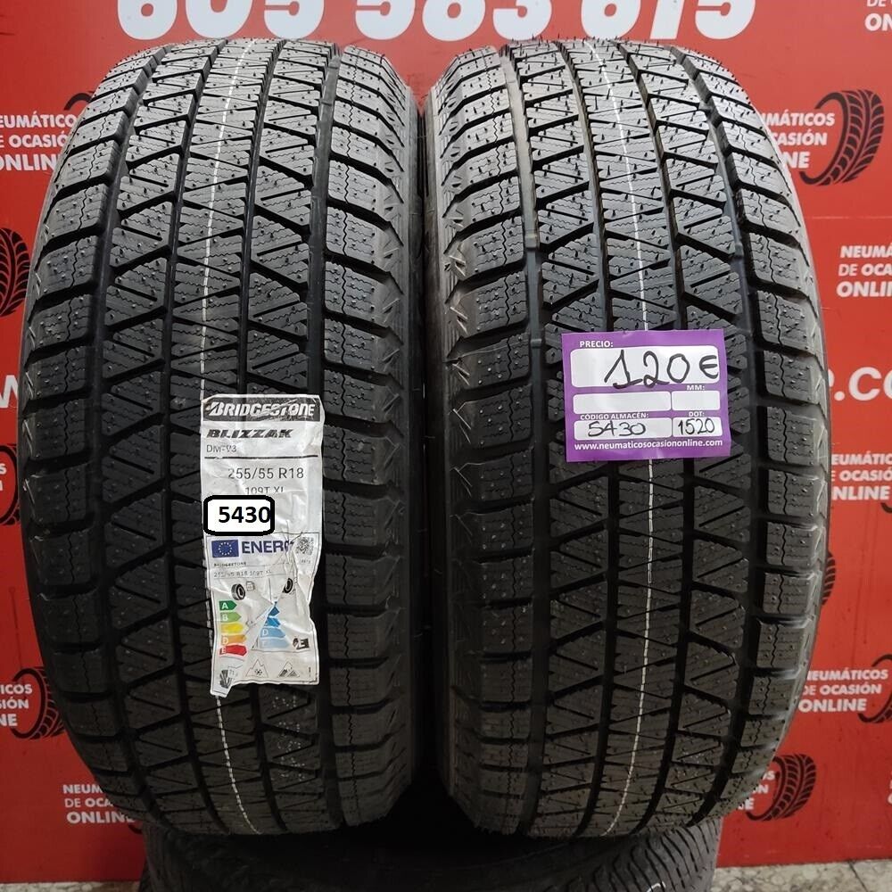 2x 255 55 R18 109T XL 8.0/8.0mm Bridgestone Blizzak DM-83 Ref.5430