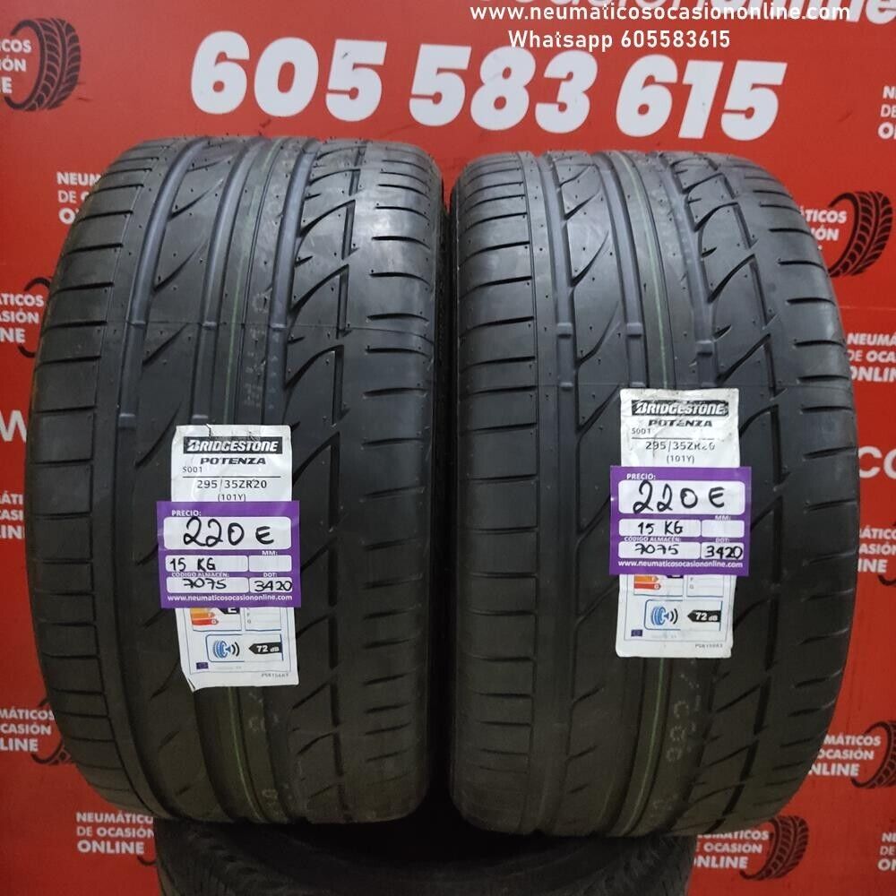 2x 295 35 R20 101Y ZR 8.0/8.0mm Bridgestone Potenza S001 Ref.7075