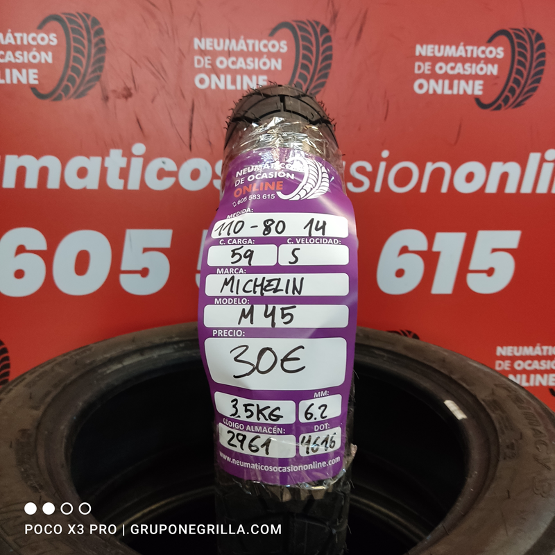 [Ref.2961] 110-80 14 59S Michelin M45 (Sin Uso) DOT:4616 Ref.2961