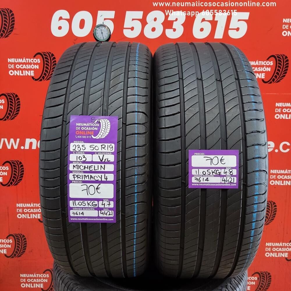 [Ref.7614] 2x 235 50 R19 103V XL S1 4.7/4.8mm Michelin Primacy 4 Ref.7614