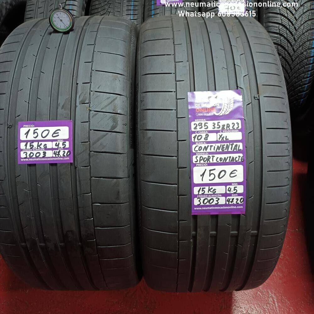 2x 295 35 ZR23 108Y XL 4.5/4.5 mm Continental Sport Contact 6 Ref.3003