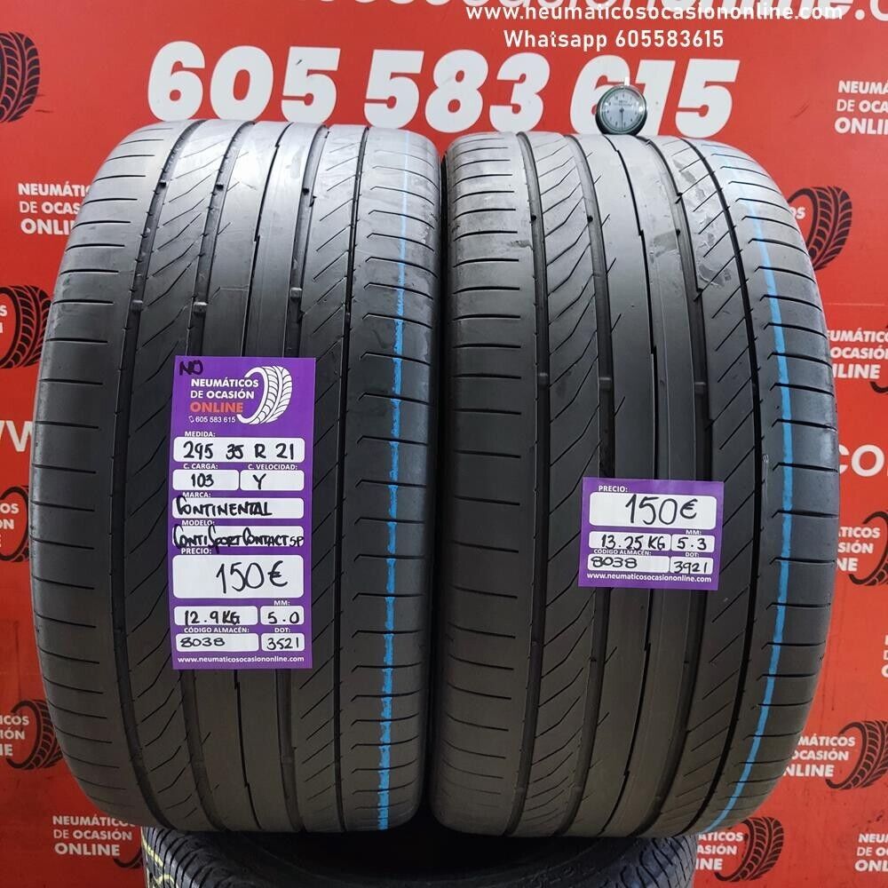 2x 295 35 R21 103Y 5.3/5.0 mm Continental Conti Sport Contact 5P NO Ref.8038