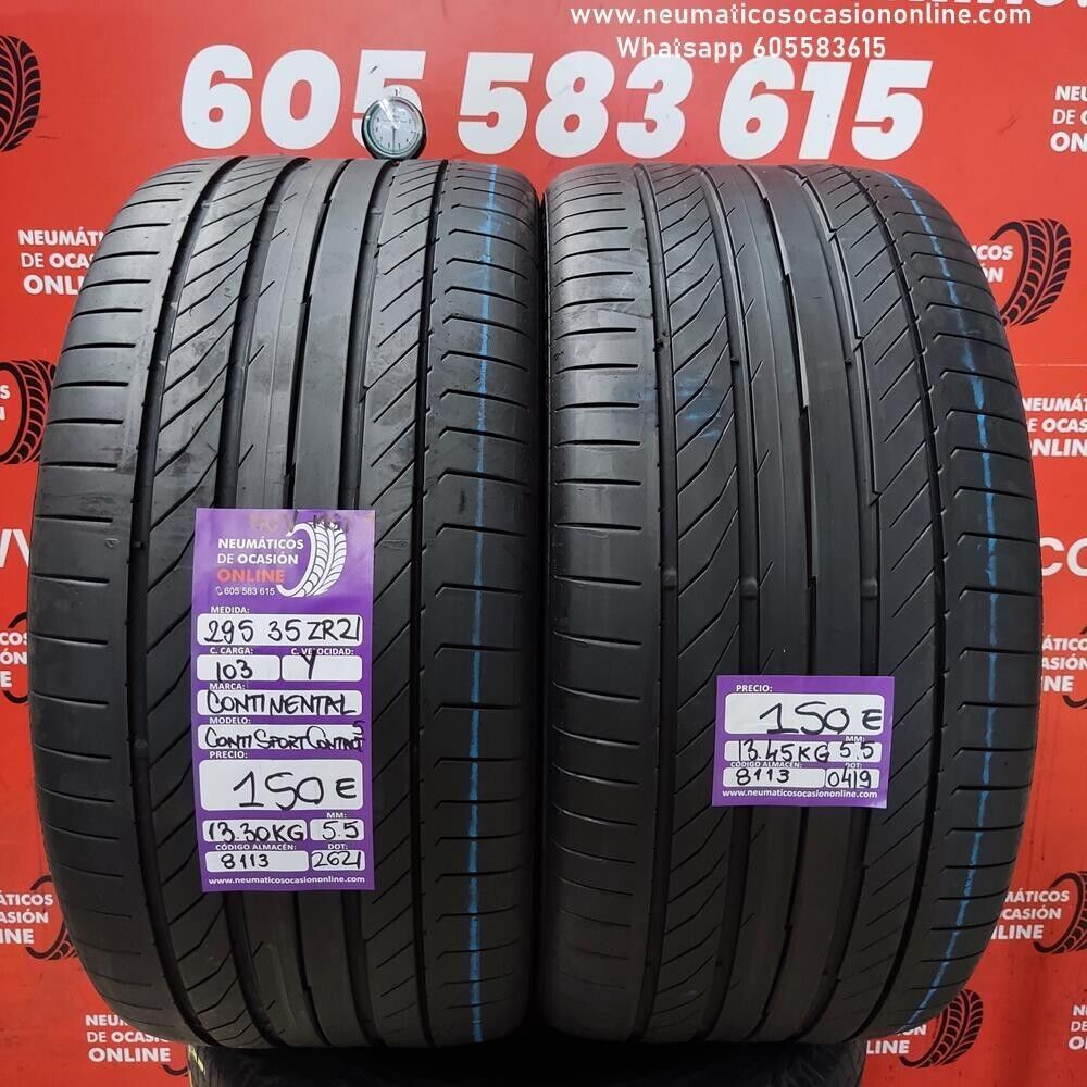 [Ref.8113] 2x 295 35 Z R21 103Y 5.5/5.5mm Continental Conti Sport Contact 5 SUV MGT Ref.8113