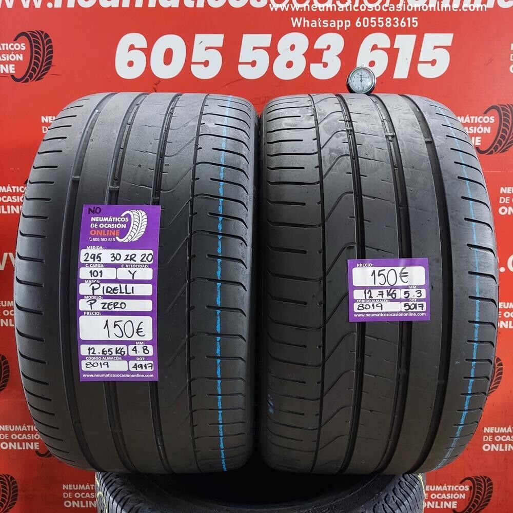 2x 295 30 ZR20 101Y 5.3/4.8 mm Pirelli P. Zero NO Ref.8019