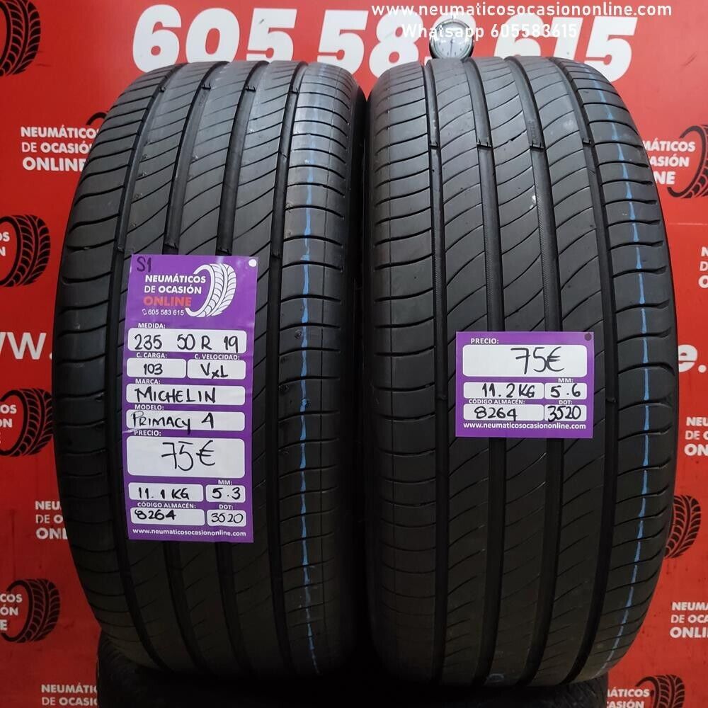 2x 235 50 R19 103V XL 5.685.3 mm Michelin Primacy 4 S1 Ref.8264