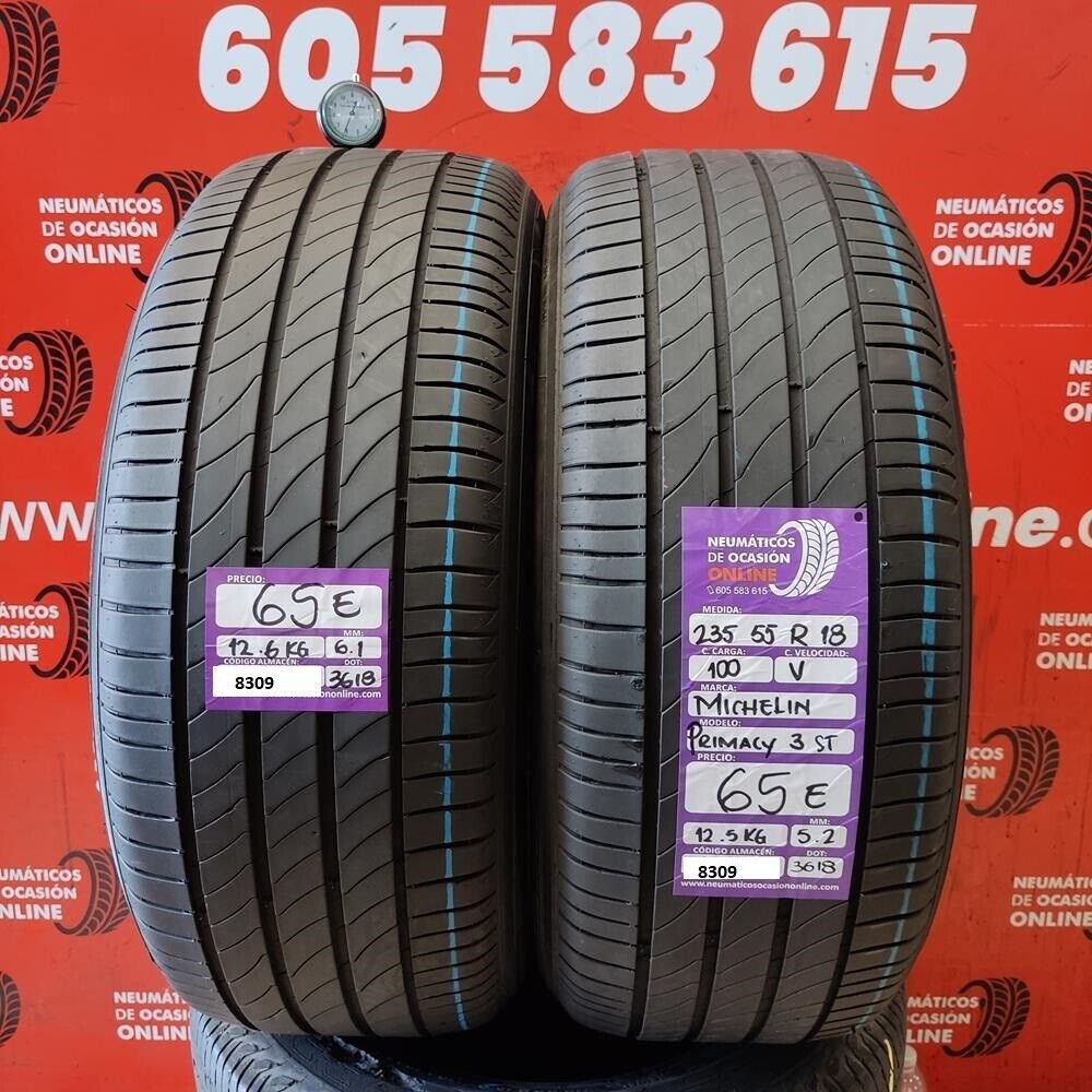 2x 235 55 R18 100V 6.1/5.2 mm Michelin Primacy 3 ST  Ref.8309