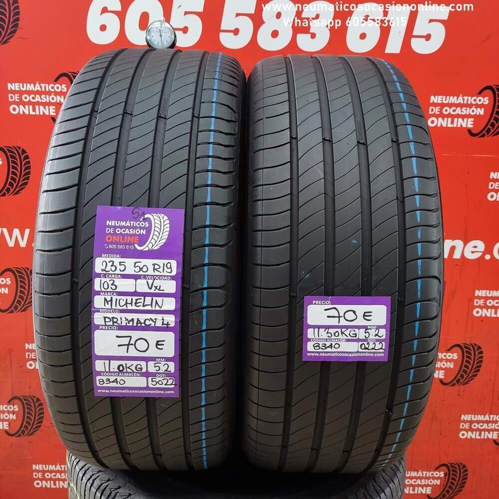 2x 235 50 R19 103V XL 5.2/5.2 mm Michelin Primacy 4 S1 Ref.8340