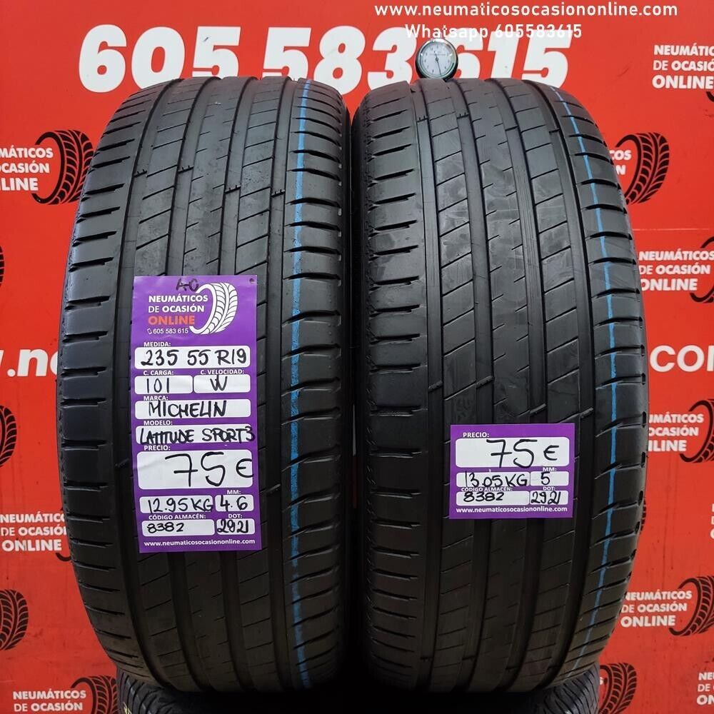 [Ref.8382] 2x 235 55 R19 101W 5.0/4.6 mm Michelin Latitude Sport 3 AO Ref.8382