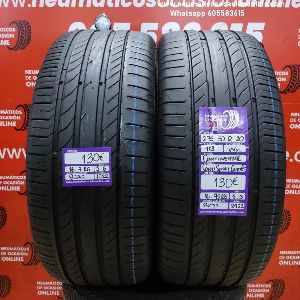 2x 275 50 R20 113W XL 5.6/5.3 mm Continental Conti Sport Contact 2 MO SUV R.8272