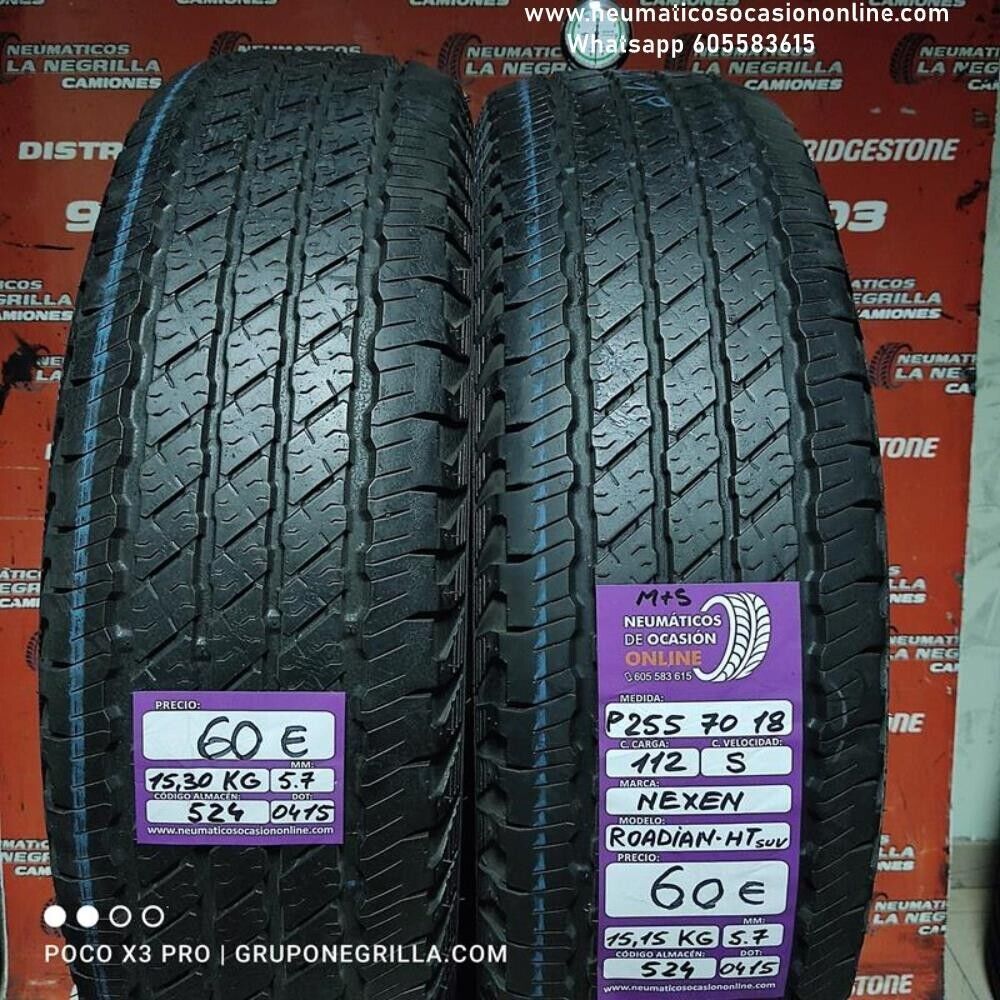 [Ref.524] 2x 255 70 R18 112S 5.7/5.7 mm Nexen Roadian-HT SUV M+S Ref.524