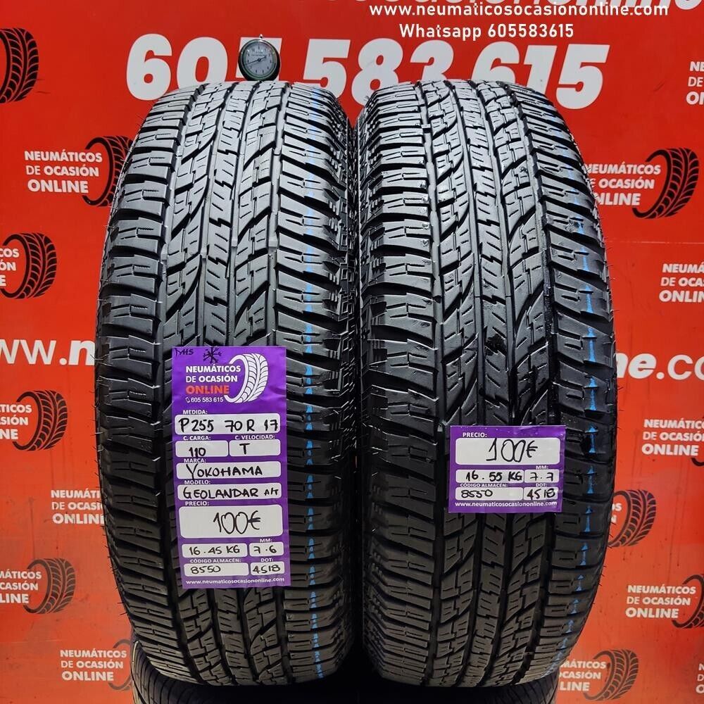 2x 255 70 R17 110T 7.7/7.6 mm Yokohama Geolandar A/T M+S Ref.8550