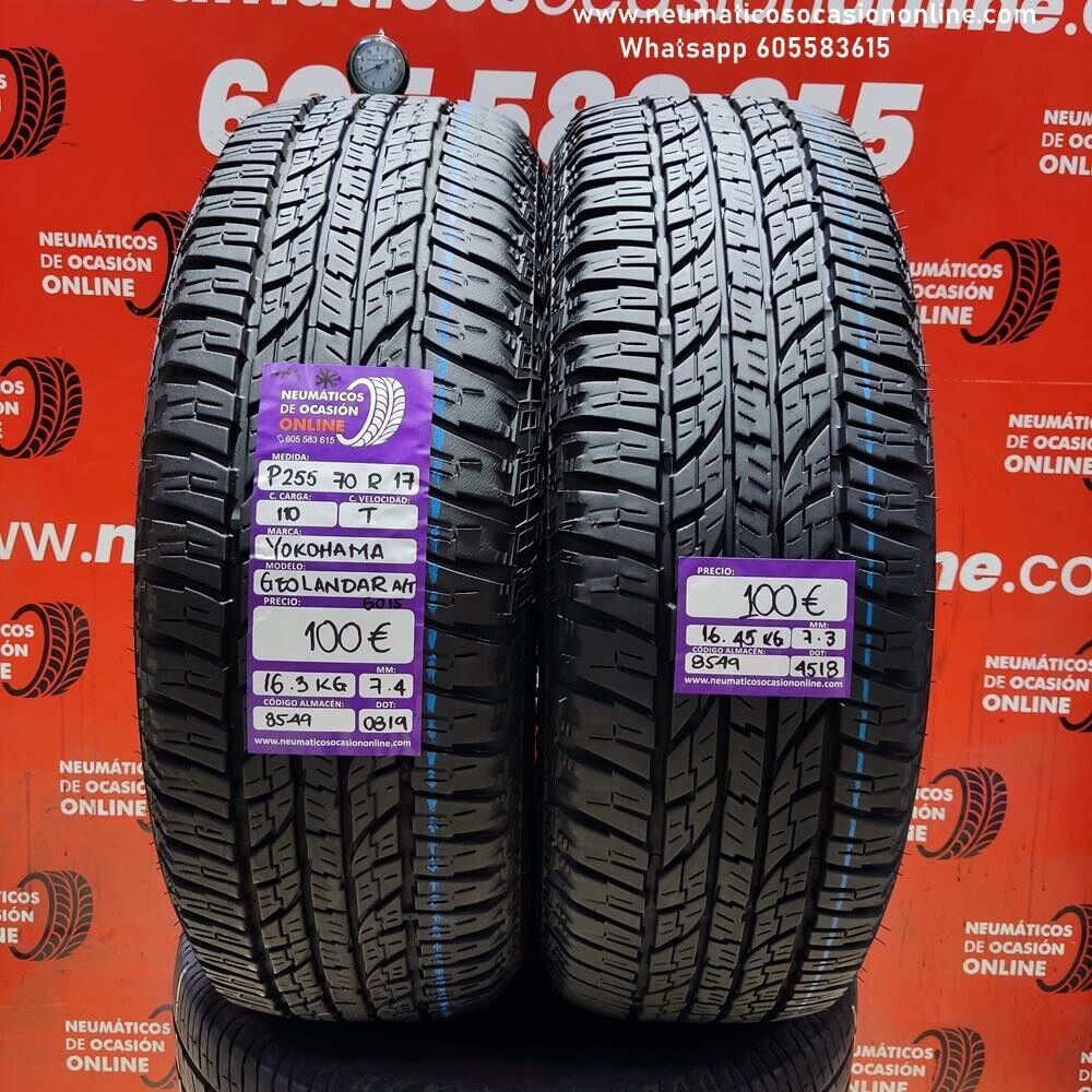 2x 255 70 R17 110T 7.4/7.3 mm Yokohama Geolandar A/T GO15  M+S Ref.8549