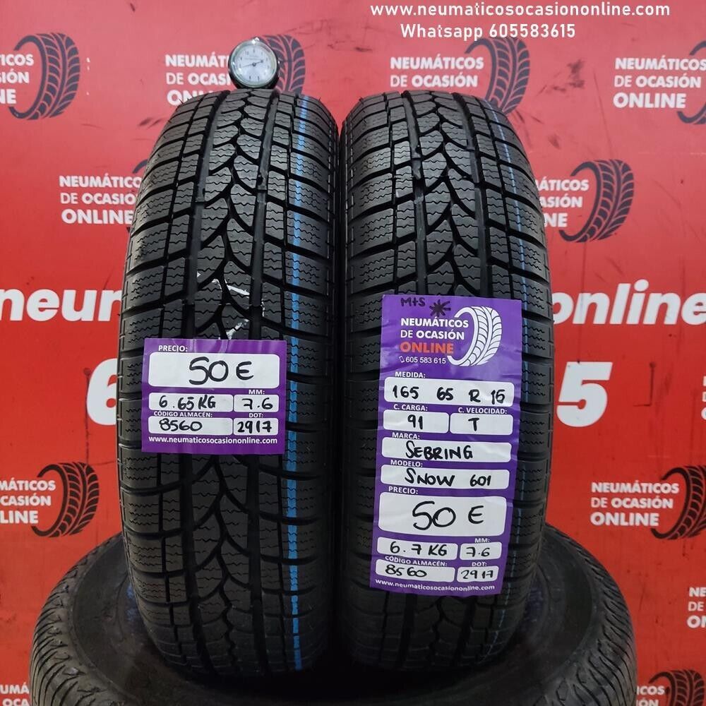 2x 165 65 R15 91T 7.6/7.6 mm Sebring Snow 601 M+S Ref.8560