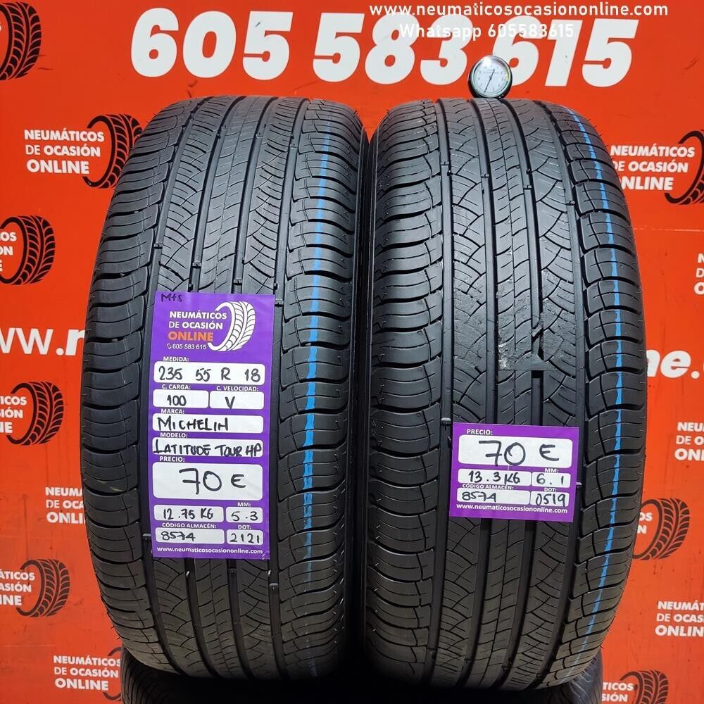 [Ref.8574] 2x 235 55 R18 100V 6.1/5.3 mm Michelin Latitude Tour HP M+S Ref.8574