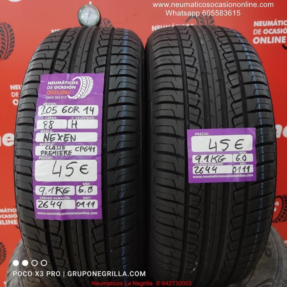 [Ref.2644] 2 x 205 60 R14 88H 6.0/6.0mm DOT 0111/0111 Nexen Cp 641 Ref.2644