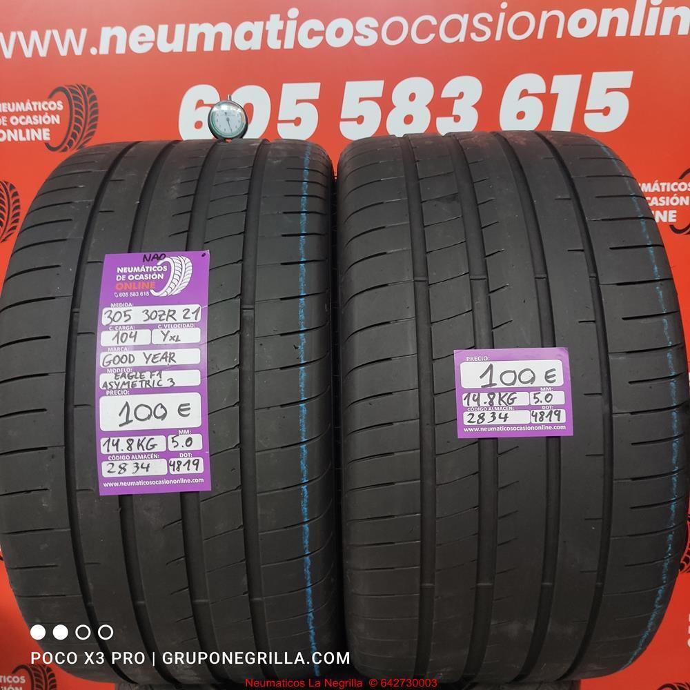 2X 305 30 R21 104Y ZR NAO 5.0/5.0mm Goodyear Eagle F1 Asymetric 3 Ref.2834