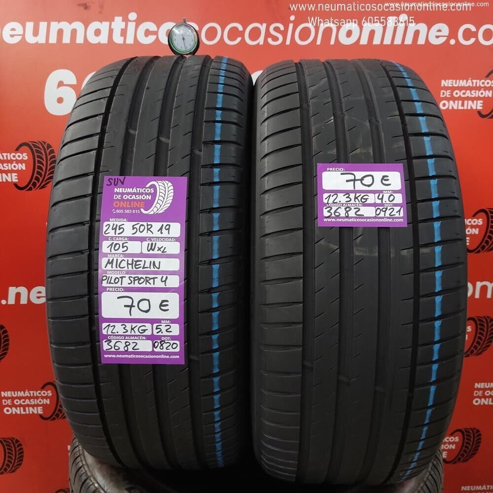 2x 245 50 R19 105W XL 5.2/4.0mm Michelin Pilot Sport 4 SUV Ref.3682