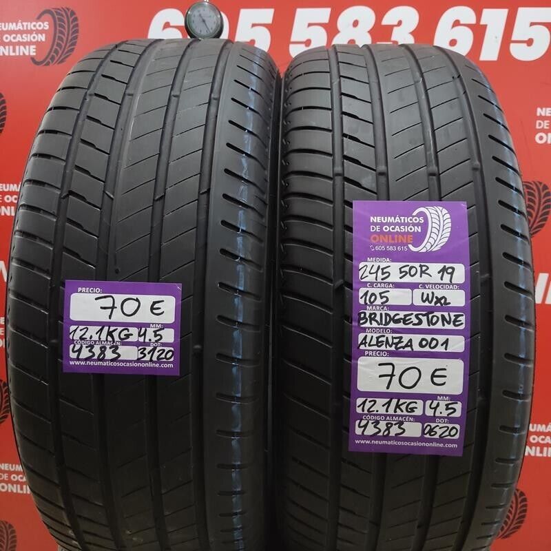 2x 245 50 R19 105W XL 4.5/4.5mm Bridgestone Alenza 001 Ref.4383