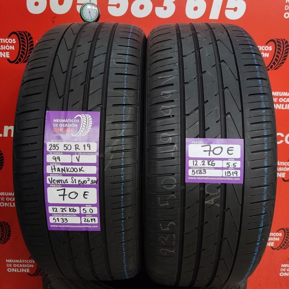 [Ref.5133] 2x 235 50 R19 99V 5.0/5.5mm Hankook Ventus S1 Evo2 SUV Ref.5133