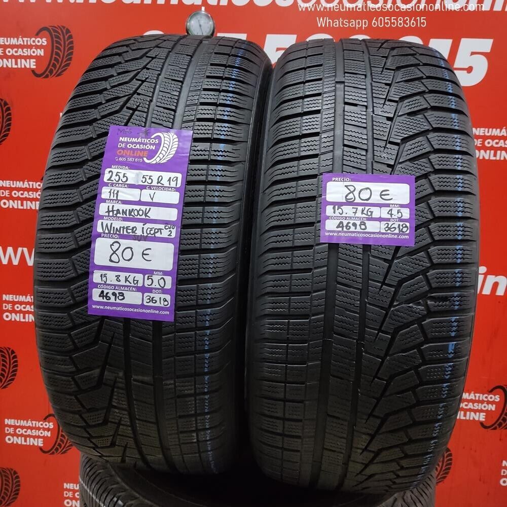 2x 255 55 R19 111V M+S 5.0/4.5mm Hankook Winter Icept Evo 2 SUV Ref.4698