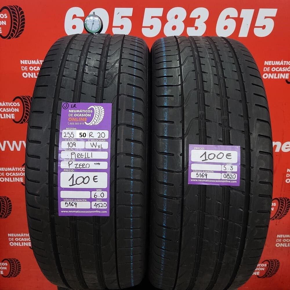 [Ref.5169] 2x 255 50 R20 109W XL JLR 6.0/5.3mm Pirelli PZero TM Ref.5169