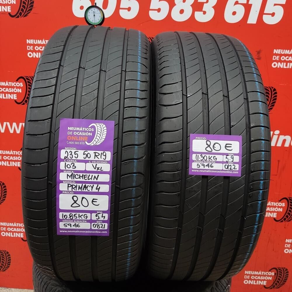 [Ref.5946] 235 50 R19 103V XL 5.4/5.9mm Michelin Primacy 4 (VENTA 1 UNIDAD) Ref.5946