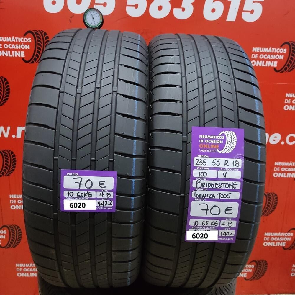 2x 235 55 R18 100V 4.8/4.8mm Bridgestone Turanza Too5 Ref.6020