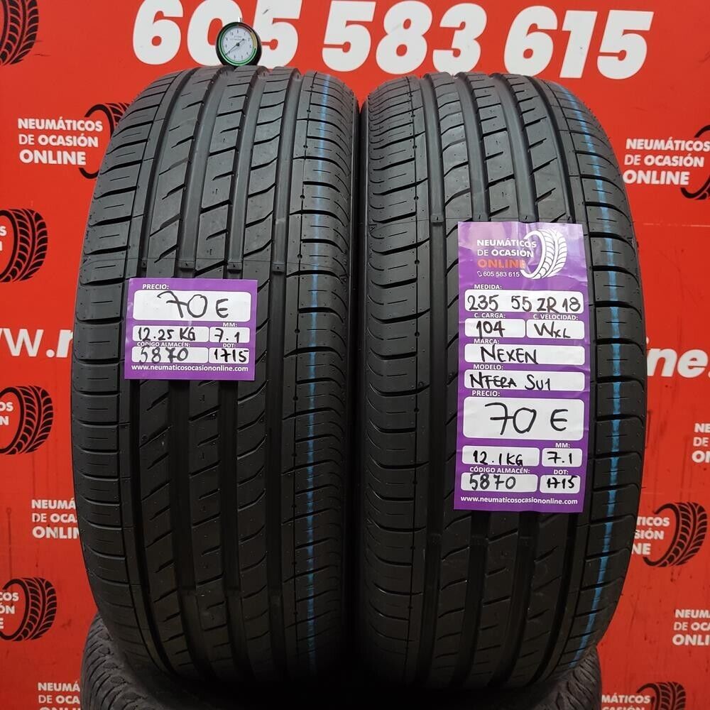 [Ref. 5870] 2x 235 55 R18 104W XL ZR 7.1/7.1mm Nexen NFera SU1 Ref.5870