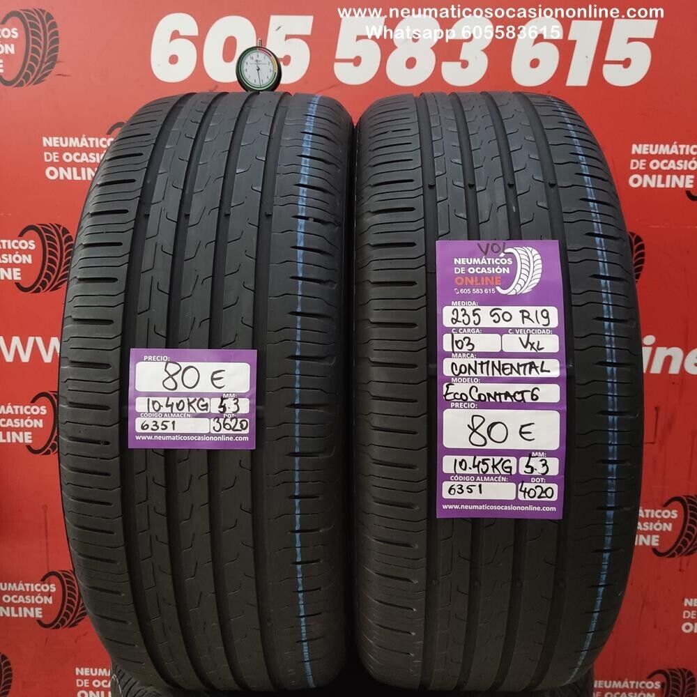 2x 235 50 R19 103V XL VOL 5.3/5.3mm Continental Eco Contact6 Ref.6351