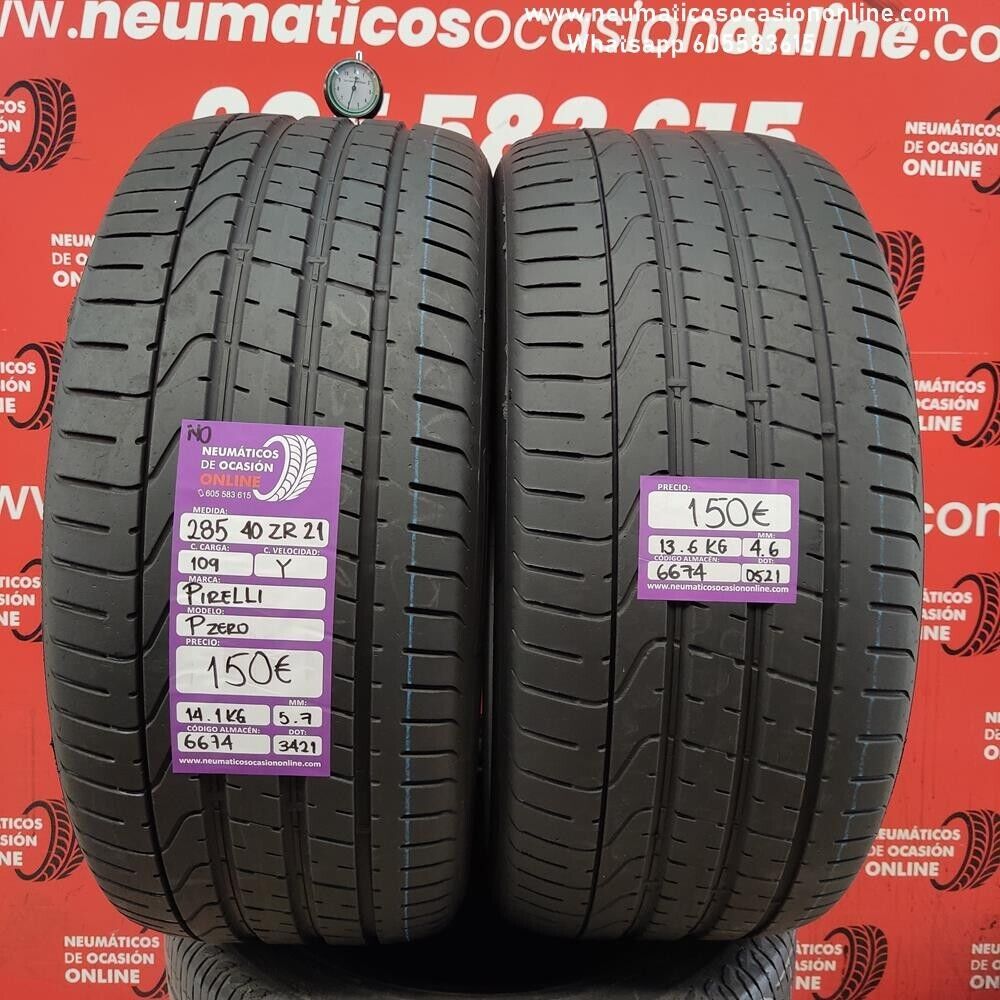 2x 285 40 R21 109Y N0 ZR 5.7/4.6mm Pirelli PZero Ref.6674