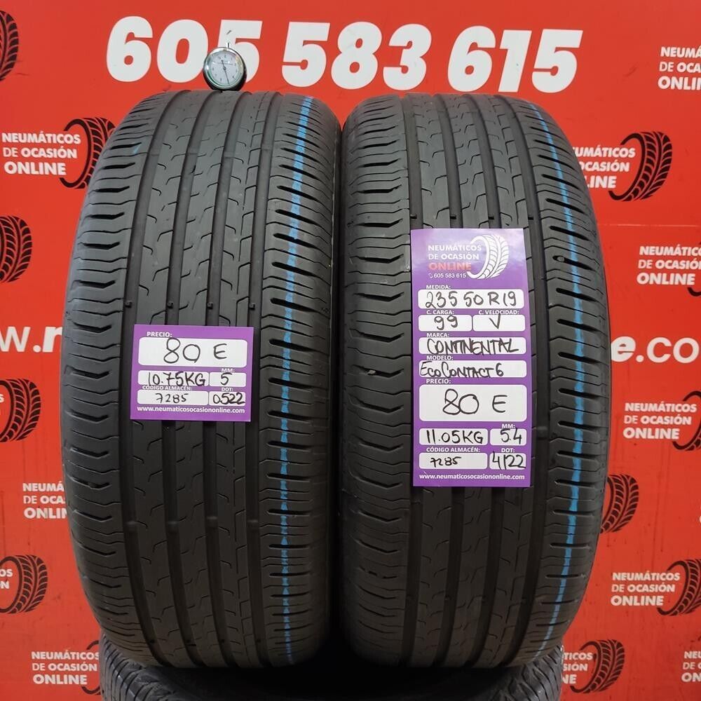 2x 235 50 R19 99V 5.0/5.4mm Continental Eco Contact 6 Ref.7285