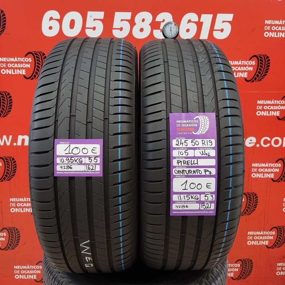 [Ref.7286] 2x 245 50 R19 105W XL 5.5/5.3mm Pirelli Cinturato P7 Ref.7286