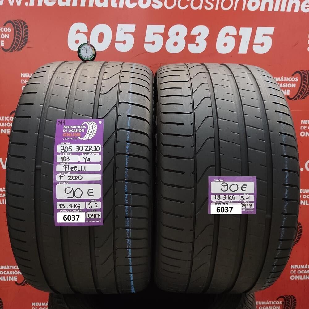 [Ref.6037] 2x 305 30 R20 103Y XL ZR N1 5.2/5.4mm Pirelli PZero Ref.6037