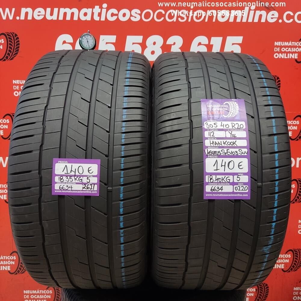 [Ref.6634] 2x 305 40 R20 112Y XL 5.0/5.0mm Hankook Ventus S1 Evo 3 SUV Ref.6634