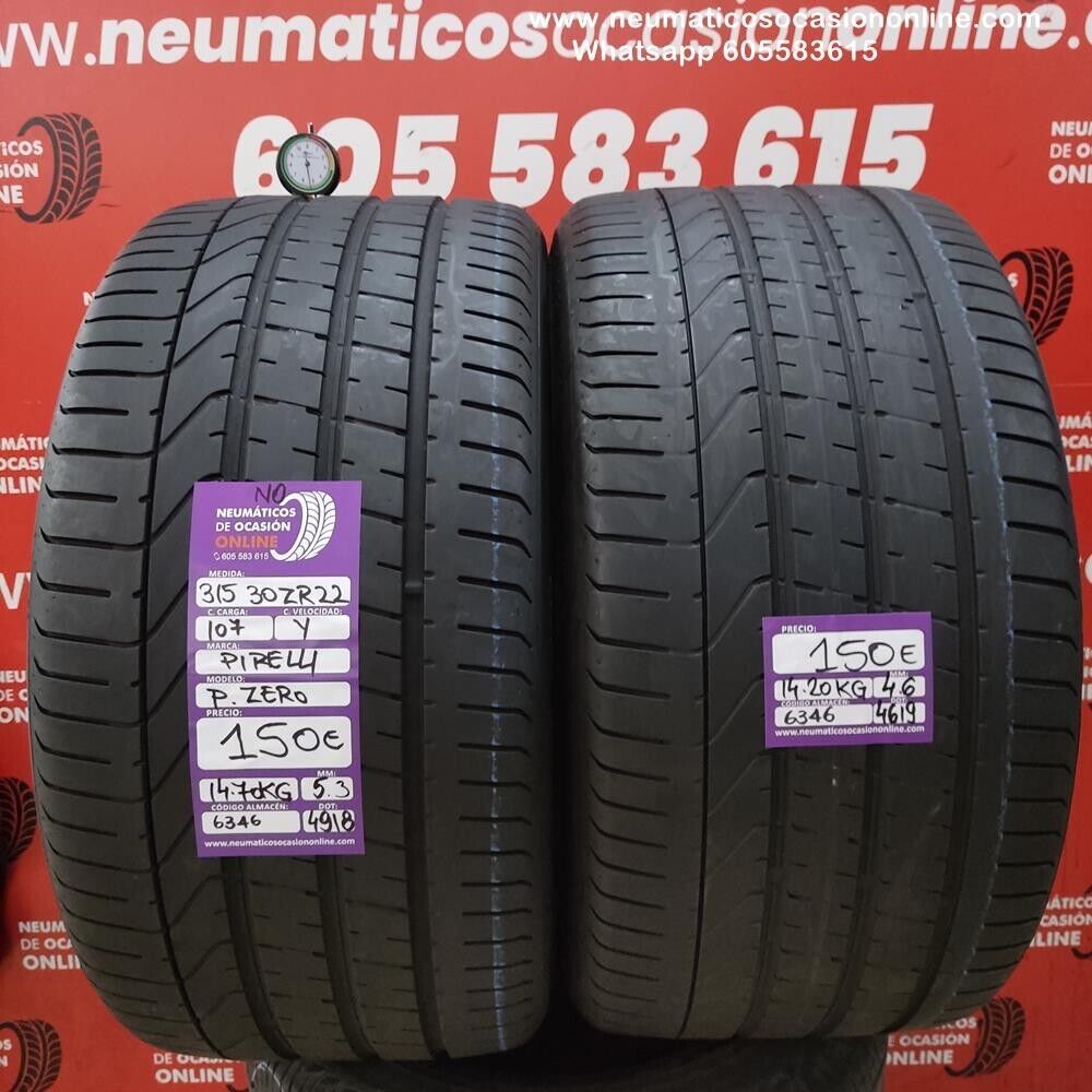 [Ref.6346] 2x 315 30 R22 107Y ZR N0 5.3/4.6mm Pirelli PZero Ref.6346