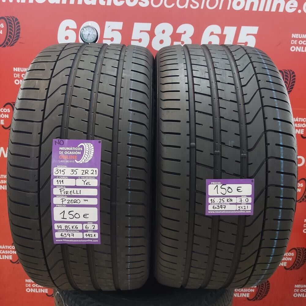 [Ref.6397] 2x 315 35 R21 111Y XL ZR N0 6.2/7.0mm Pirelli PZero TM Ref.6397