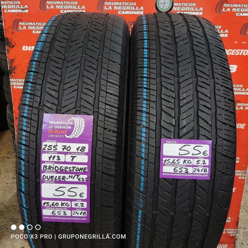 [Ref.653] 2 x 255 70 R18 113T 5.2/5.2mm Bridgestone Dueler-H/T 685.Ref.653