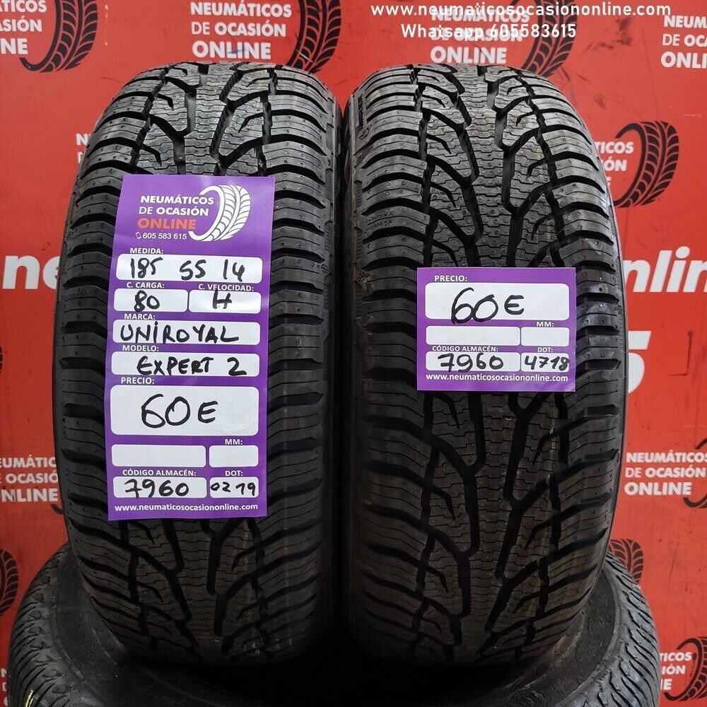 2x 185 55 R14 80H Uniroyal Expert 2 DOT 4718/0219 (Sin Uso) Ref.7960