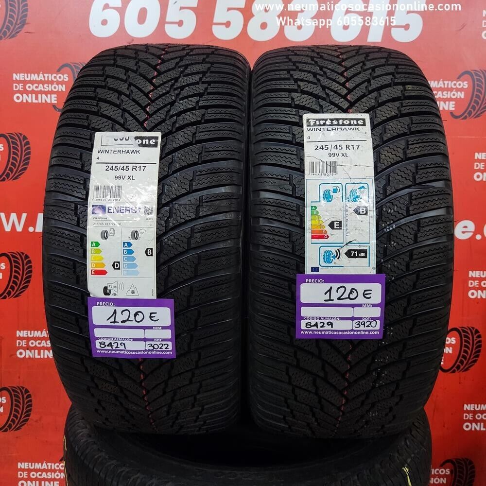 2x 245 45 R17 99V XL Firestone Winter Hawk DOT 3920/3022 (Sin Uso) Ref.8429