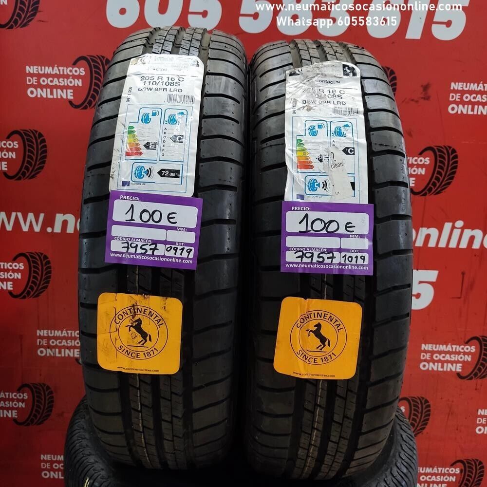 2x 205 R 16C 110/108S Continental 4*4Contact TM DOT  19/19 (Sin Uso)  Ref.7957