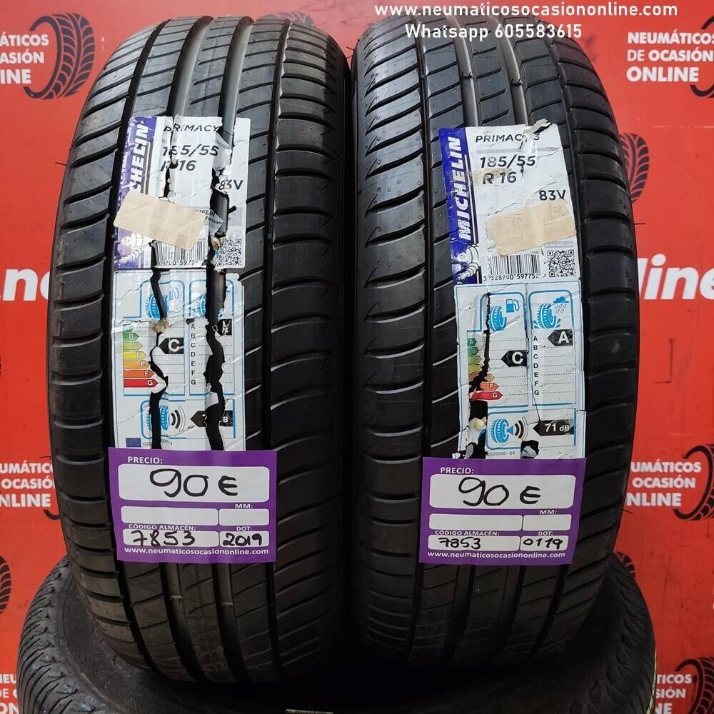 2x 185 55 R16 83V Michelin Primacy 3 DOT 0119/2019 (Sin Uso) Ref.7853