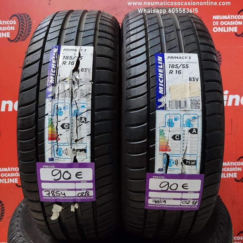 2x 185 55 R16 83V Michelin Primacy 3 DOT 0218/0218 (Sin Uso) Ref.7854