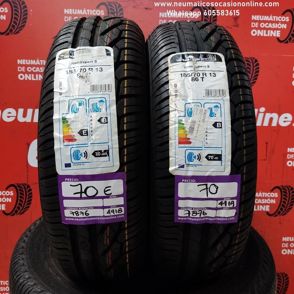 2x 185 70 R13 86T Uniroyal Rain Expert DOT 4918/4918 (Sin Uso)  Ref.7876