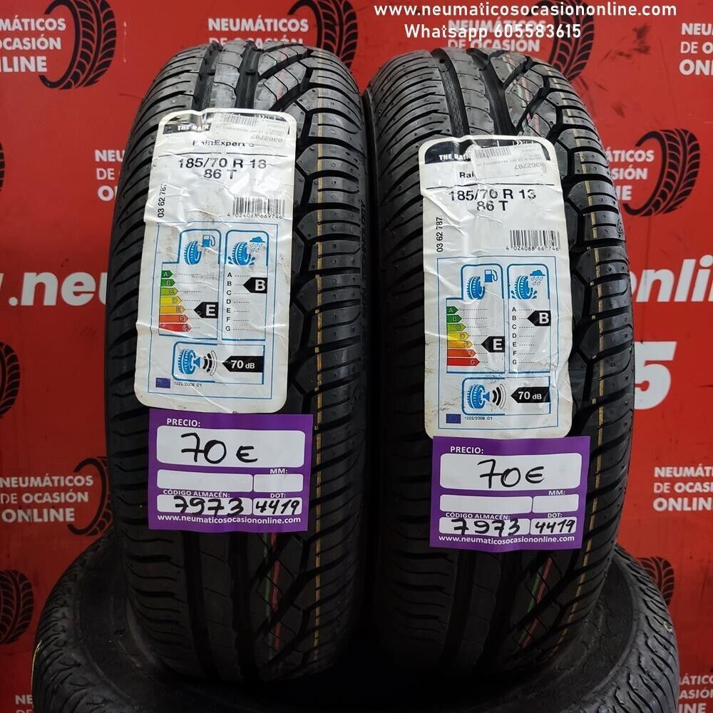 [Ref.7973] 2x 185 70 R13 86T Uniroyal Rain Expert DOT 4419/4419 (Sin Uso) Ref.7973