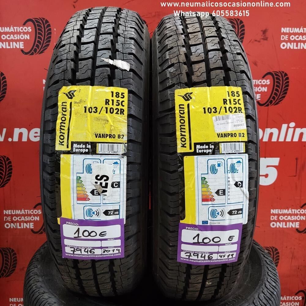 [Ref.7946] 2x 185 R15C 103/102R Kormoran Vanpro B2 DOT 3019/4519 (Sin Uso) Ref.7946